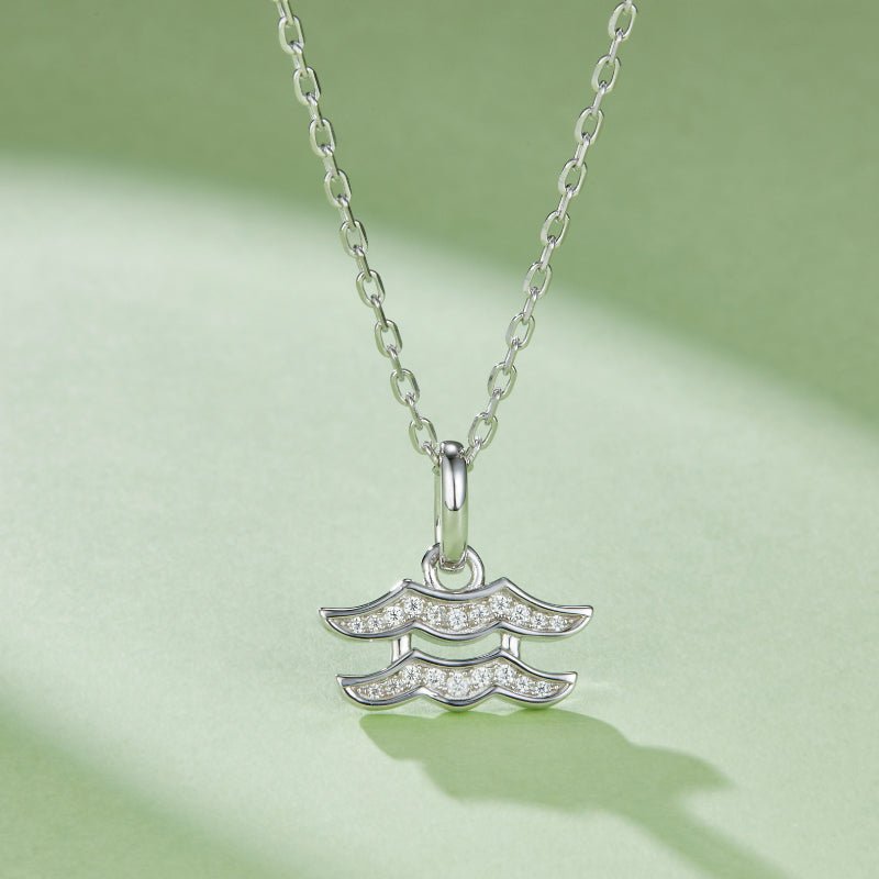 Zodiac Customized Moissanite Pendant Necklace of 'Aquarius' in Channel Pave Setting - La Pretti