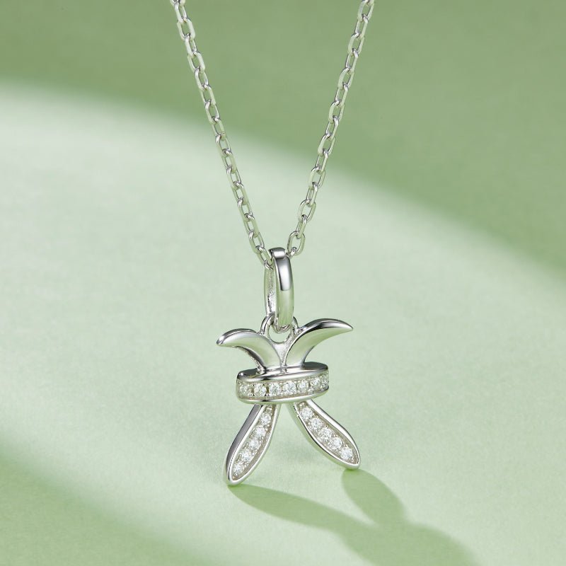 Zodiac Customized Moissanite Pendant Necklace of 'Pisces' in Channel Pave Setting - La Pretti