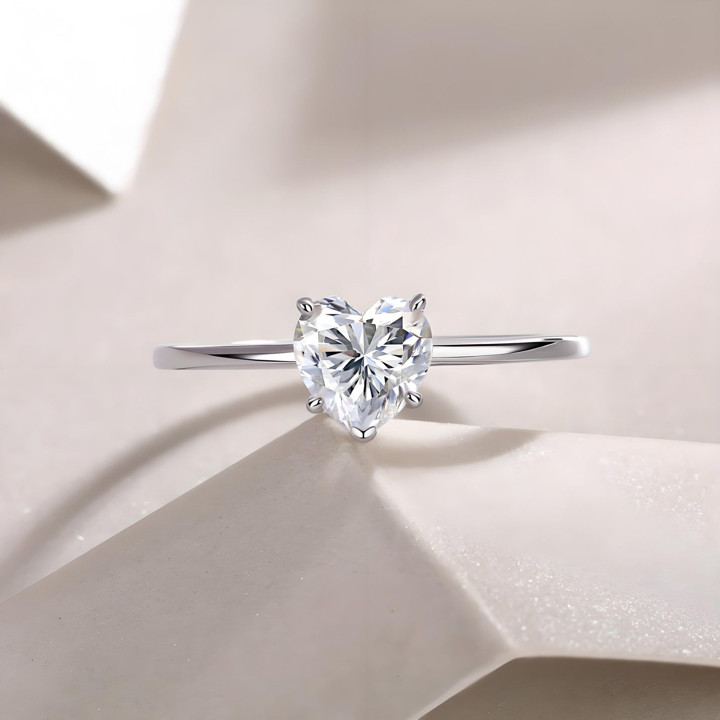 Heart Shaped Moissanite Solitaire Engagement Ring (1ct. ) - La Pretti
