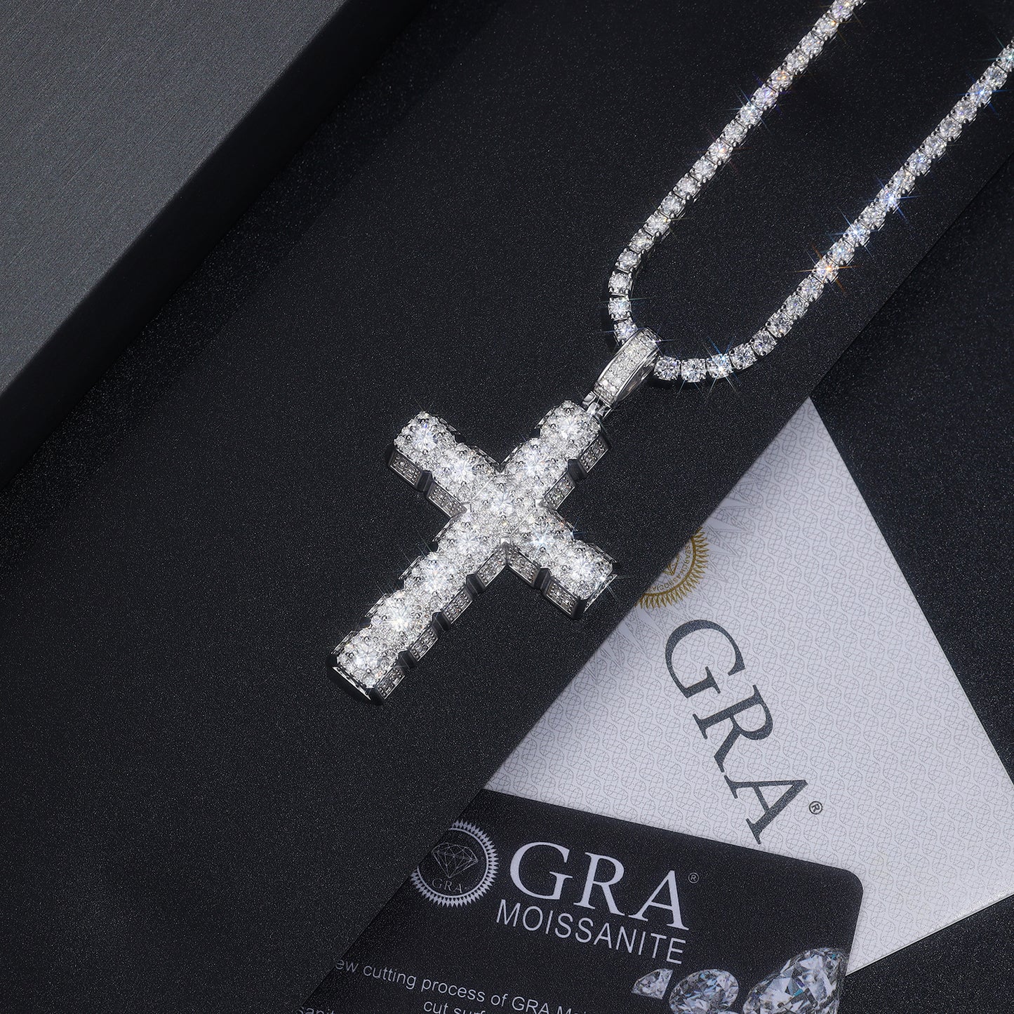 Crucifix Cross of Moissanite Pave Pendant with Standard Bail (Charm) - La Pretti