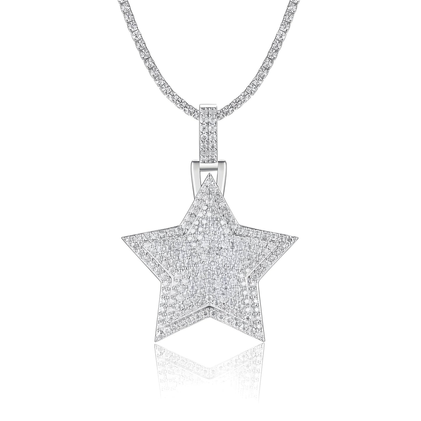 Moissanite Star Pendant in Full Pave (Charm) - La Pretti