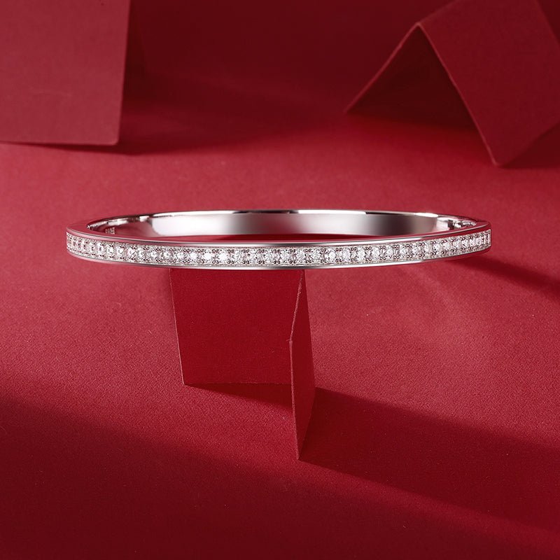 Moissanite Tennis Bangle in Channel Pave Setting - La Pretti