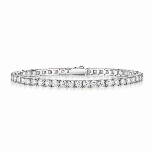 Moissanite Tennis Bracelet in Plus Links with Safety Box Clasp - La Pretti