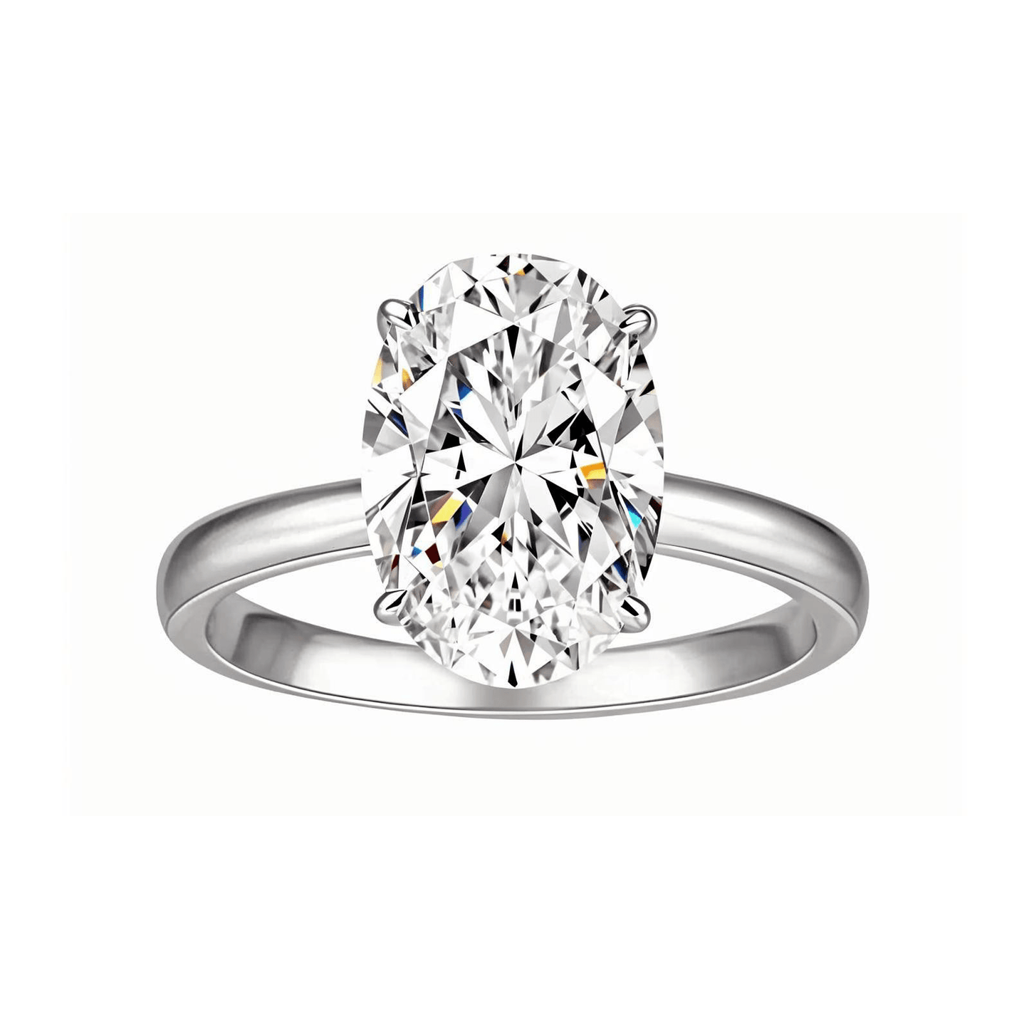 Elongated Oval Cut Moissanite Solitaire Engagement Ring (4.5ct. ) - La Pretti