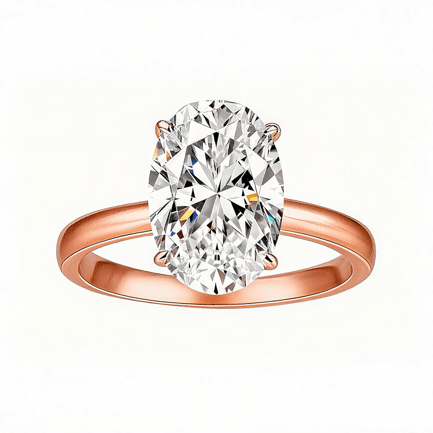 Elongated Oval Cut Moissanite Solitaire Engagement Ring (4.5ct. ) - La Pretti