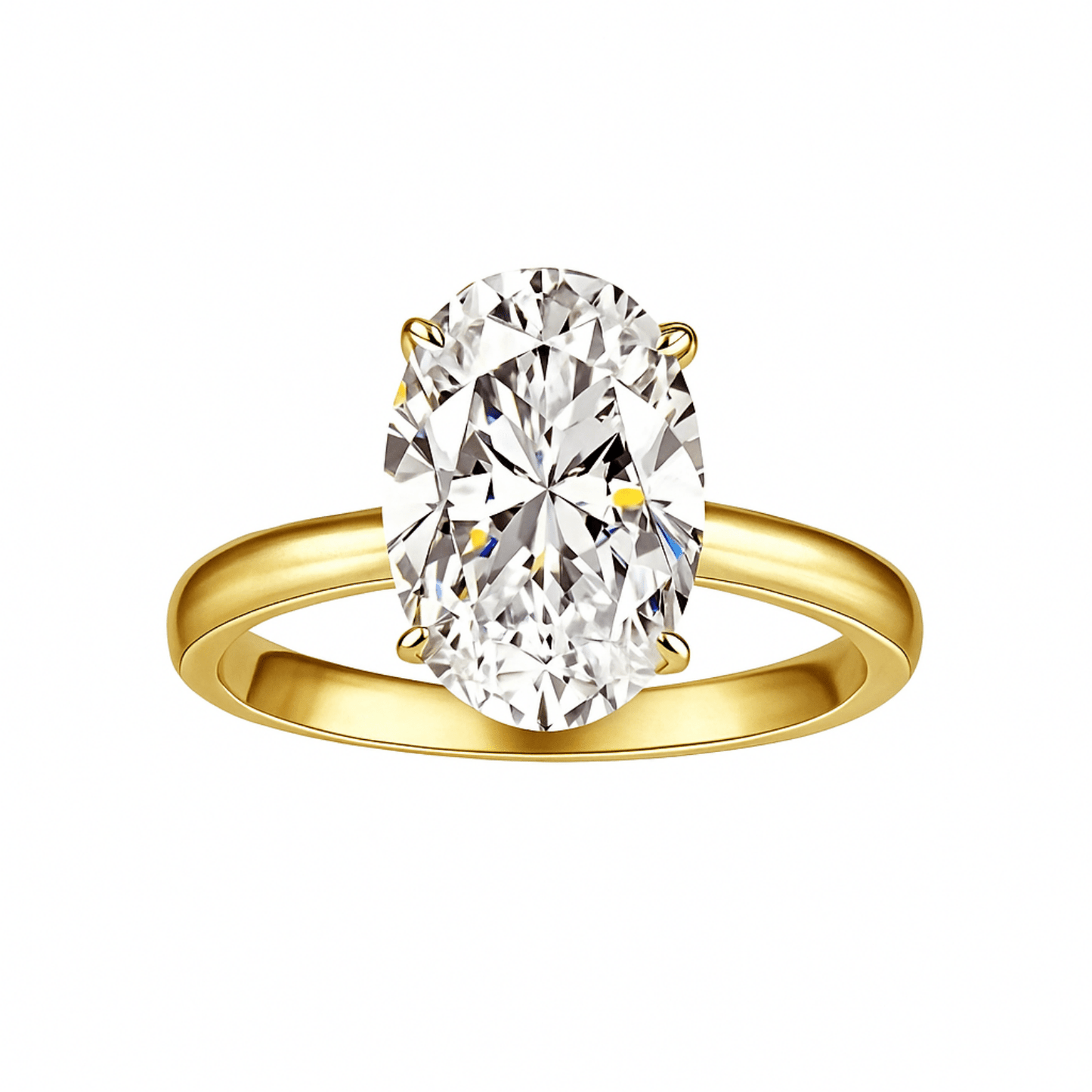 Elongated Oval Cut Moissanite Solitaire Engagement Ring (4.5ct. ) - La Pretti