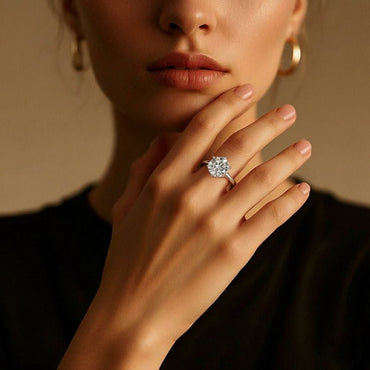 Round Moissanite Solitaire Engagement Ring in 6 Prongs (1 - 5ct. ) - La Pretti