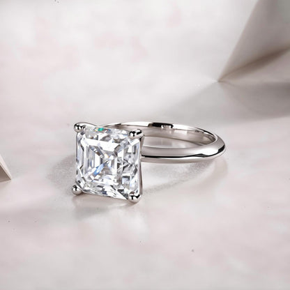 Asscher Cut Moissanite Solitaire Engagement Ring (5.5ct. ) - La Pretti