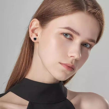 Round Moissanite Stud Earrings 18K White Gold Plated Sterling Silver (1 - 2ct. ) - La Pretti