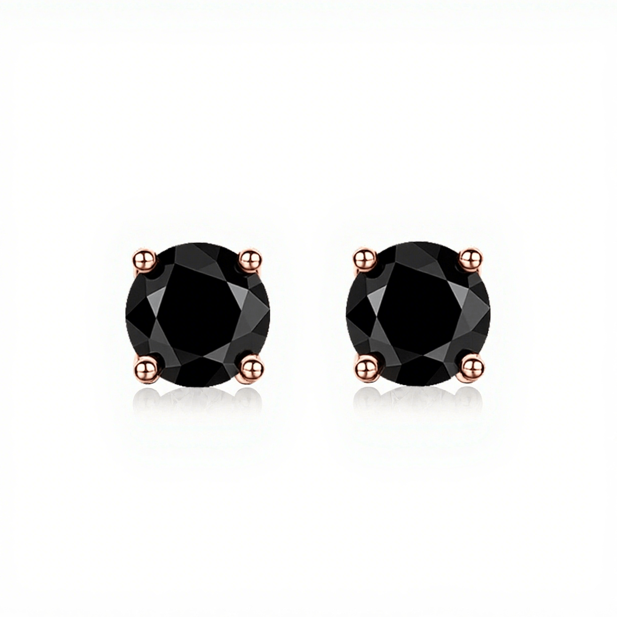 Round Moissanite Stud Earrings 18K White Gold Plated Sterling Silver (1 - 2ct. ) - La Pretti