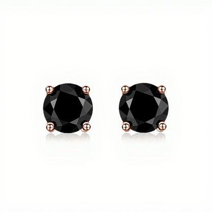 Round Moissanite Stud Earrings 18K White Gold Plated Sterling Silver (1 - 2ct. ) - La Pretti
