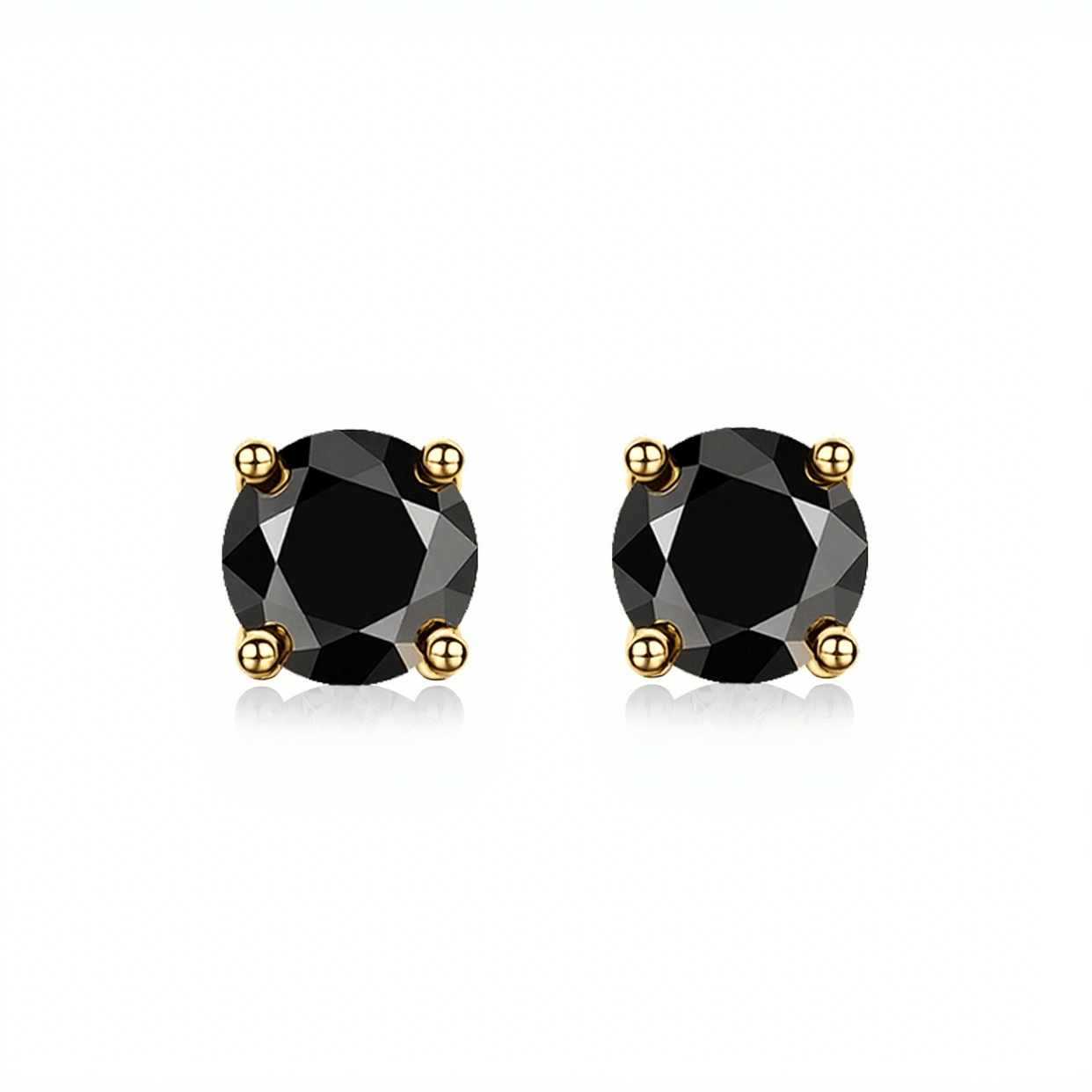 Round Moissanite Stud Earrings 18K White Gold Plated Sterling Silver (1 - 2ct. ) - La Pretti