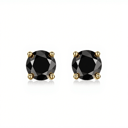 Round Moissanite Stud Earrings 18K White Gold Plated Sterling Silver (1 - 2ct. ) - La Pretti