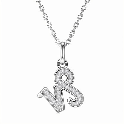 Zodiac Customized Moissanite Pendant Necklace of 'Capricorn' in Channel Pave Setting - La Pretti