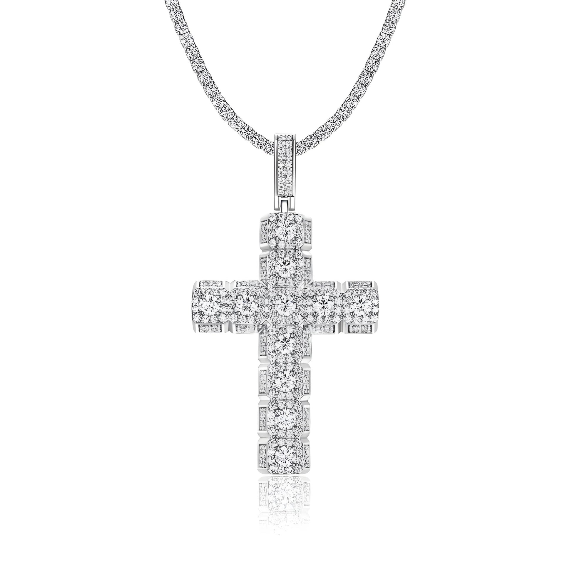 Crucifix Cross of Moissanite Pave Pendant with Standard Bail (Charm) - La Pretti