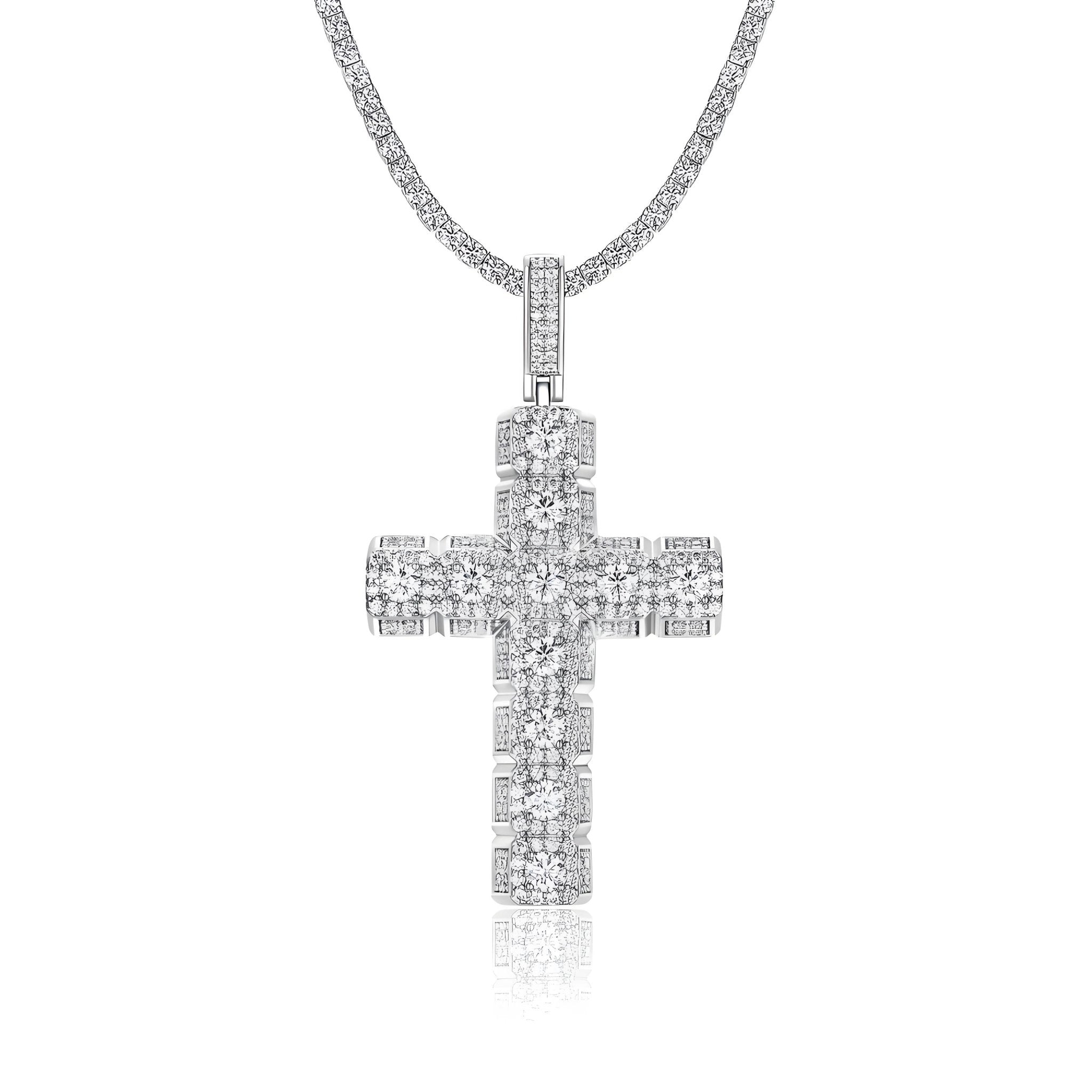 Crucifix Cross of Moissanite Pave Pendant with Standard Bail (Charm) - La Pretti