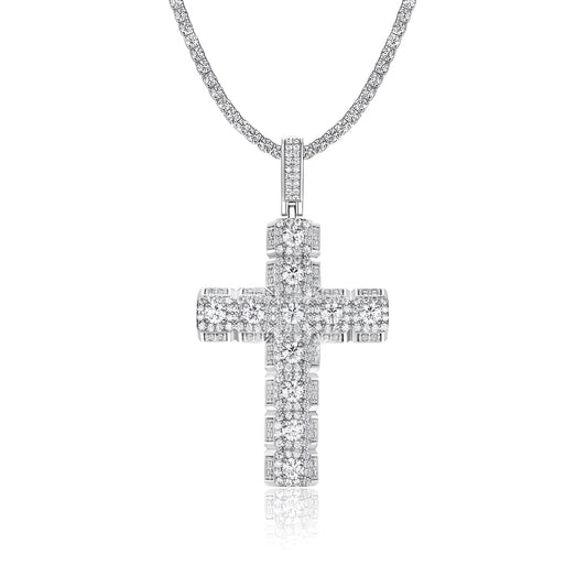 Crucifix Cross of Moissanite Pave Pendant with Standard Bail (Charm) - La Pretti