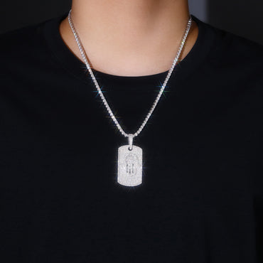 Full Pave Tag of Moissanite Hamsa Pendant in Fatima's Hand (Charm) - La Pretti