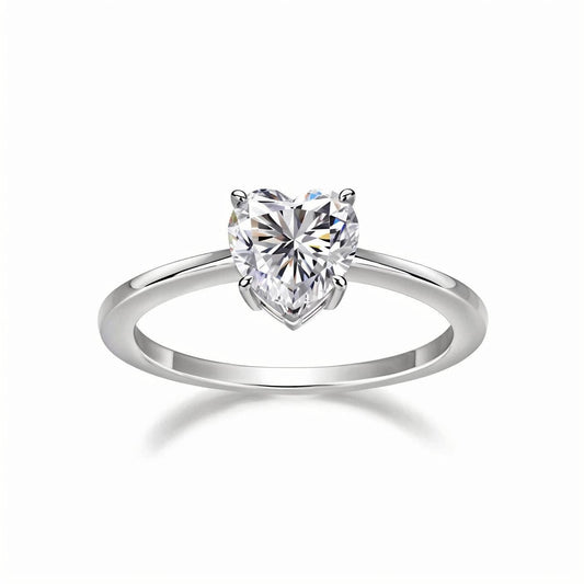 Heart Shaped Moissanite Solitaire Engagement Ring (1ct. ) - La Pretti