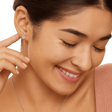 Elongated Oval Moissanite Stud Earrings in 18K White Gold Plated Sterling Silver (2ct. ) - La Pretti