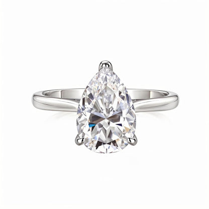 Pear Shaped Moissanite Solitaire Engagement Ring (2.5ct. ) - La Pretti