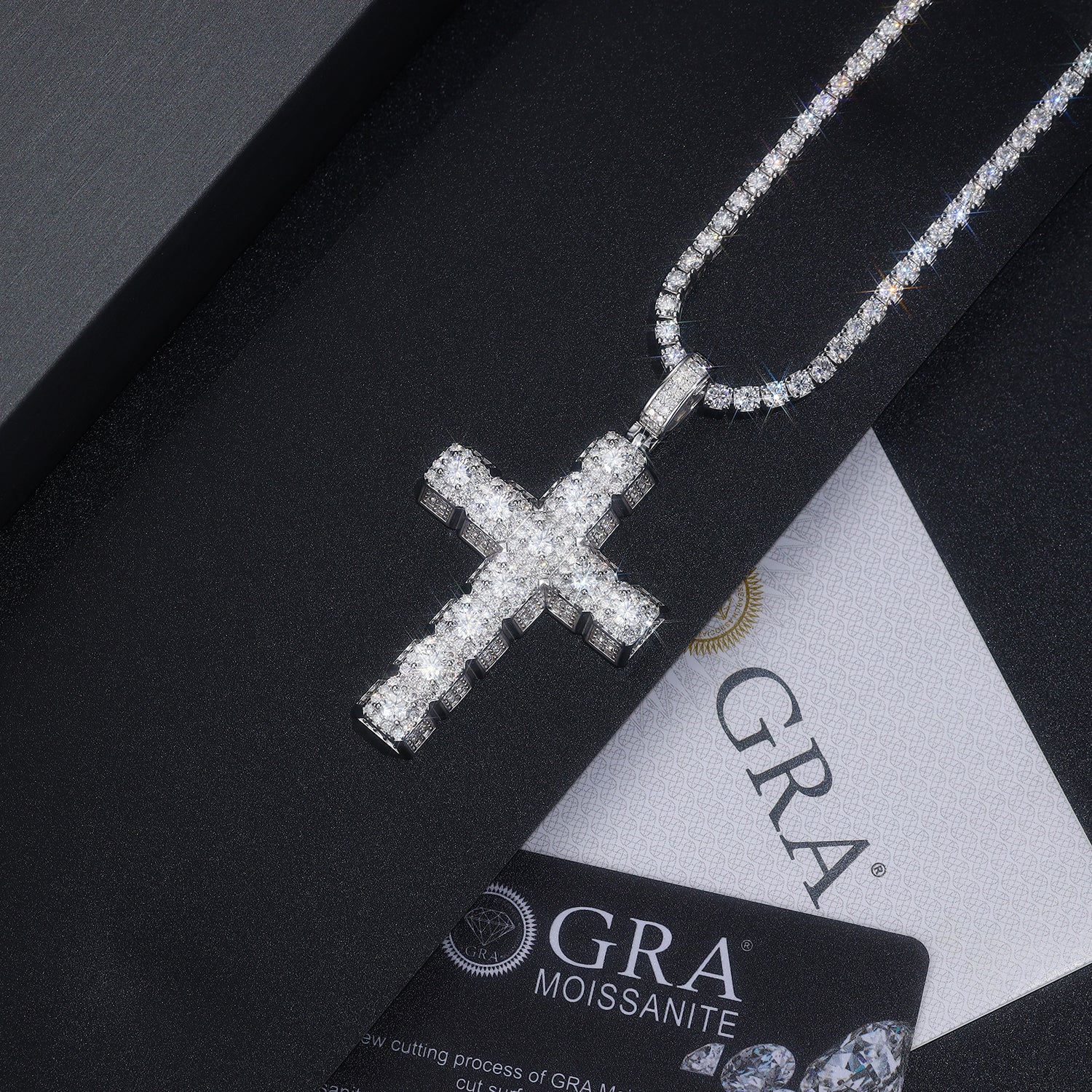 Crucifix Cross of Moissanite Pave Pendant with Standard Bail (Charm) - La Pretti
