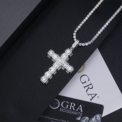 Crucifix Cross of Moissanite Pave Pendant with Standard Bail (Charm) - La Pretti