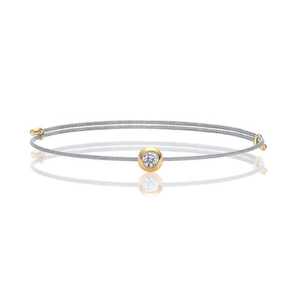 Moissanite Rope Chain Colorful Bracelet of Vermeil Bezel Focal Bead with Adjustable Sliding Knot - La Pretti
