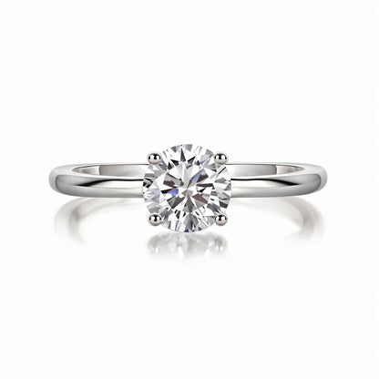 Round Moissanite Solitaire Engagement Ring in 4 Prongs (1ct. ) - La Pretti