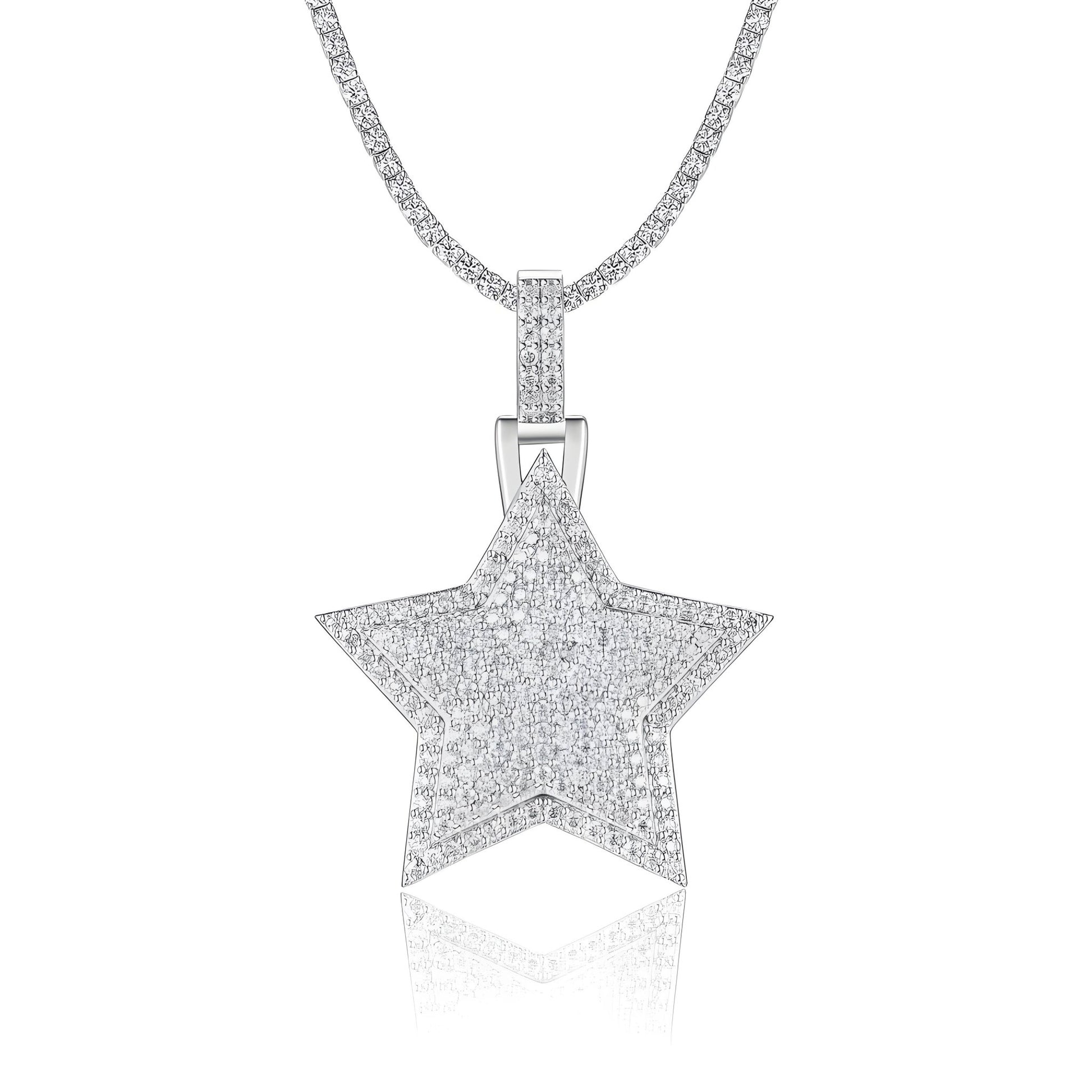 Moissanite Star Pendant in Full Pave (Charm) - La Pretti