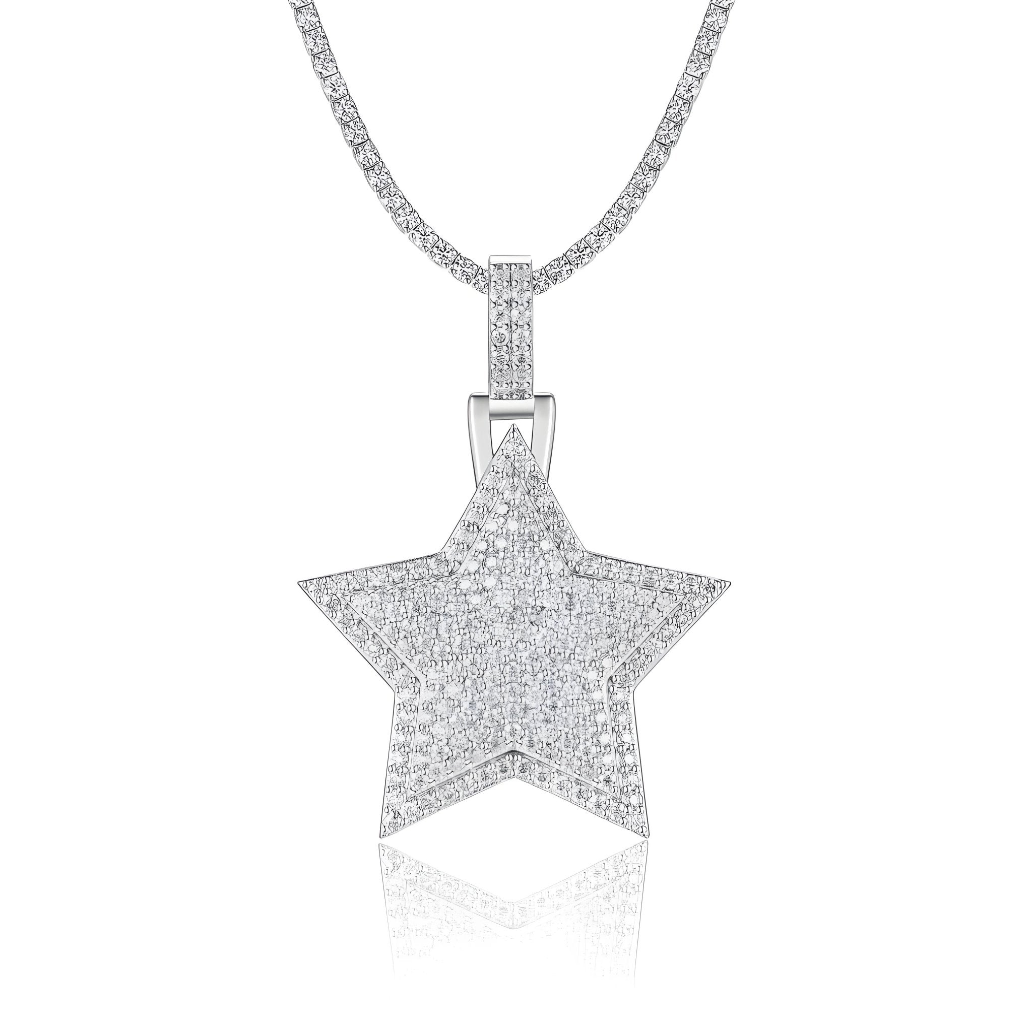 Moissanite Star Pendant in Full Pave (Charm) - La Pretti