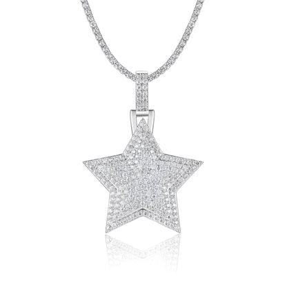 Moissanite Star Pendant in Full Pave (Charm) - La Pretti