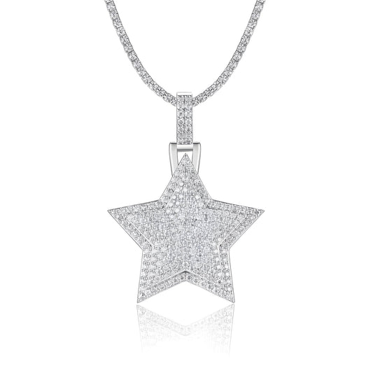 Moissanite Star Pendant in Full Pave (Charm) - La Pretti