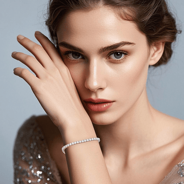 Moissanite Tennis Bracelet in Plus Links with Safety Box Clasp - La Pretti