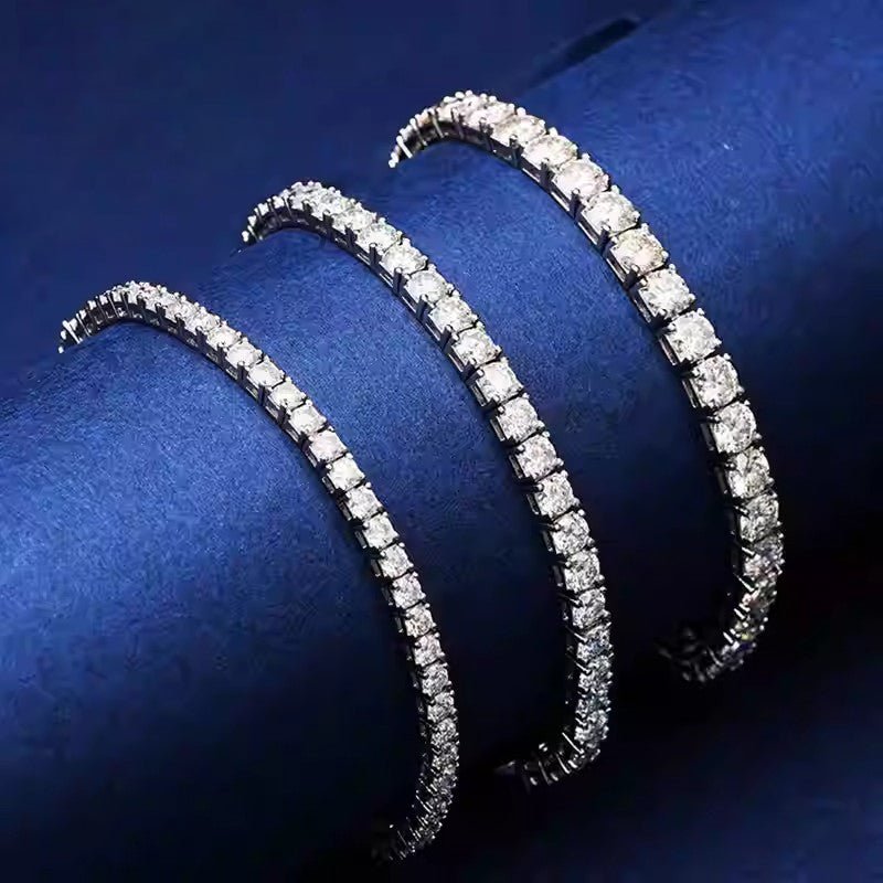 Moissanite Tennis Bracelet in Plus Links with Safety Box Clasp - La Pretti