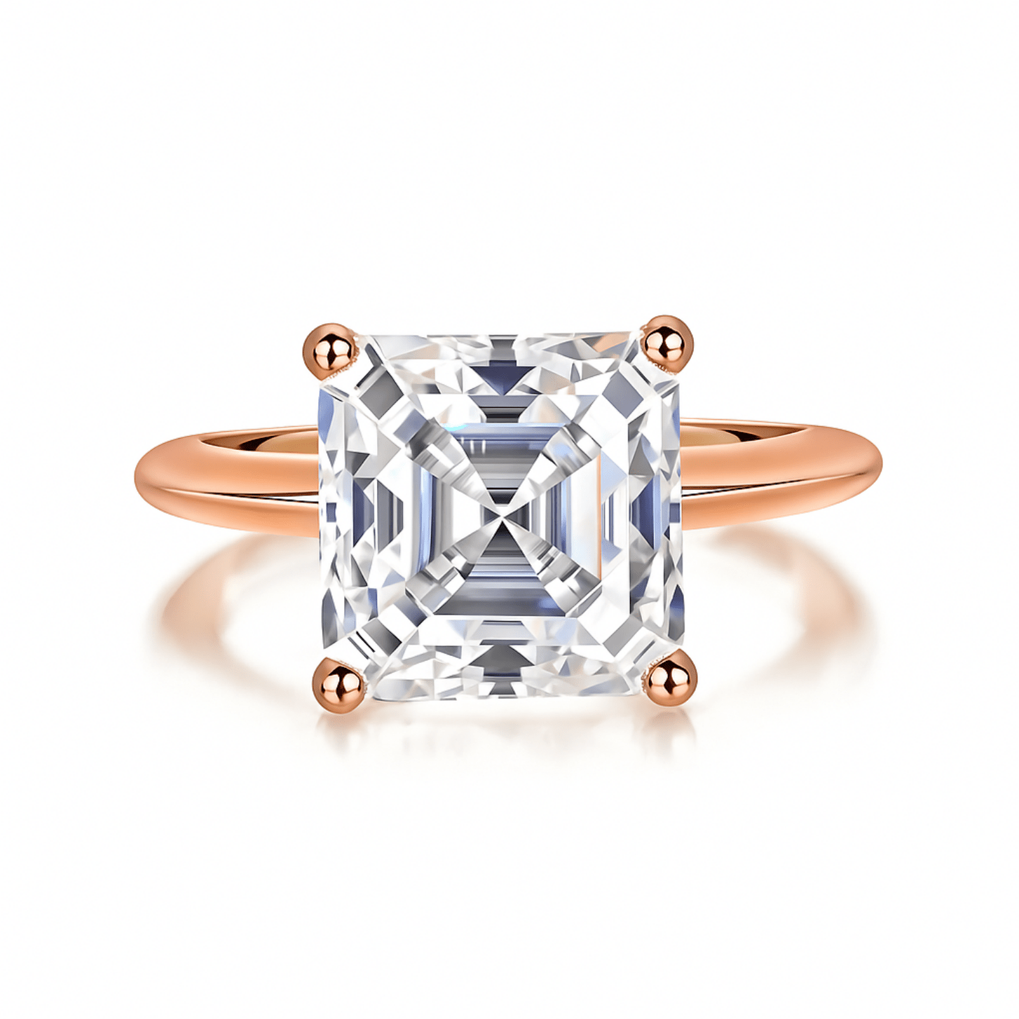 Asscher Cut Moissanite Solitaire Engagement Ring (5.5ct. ) - La Pretti