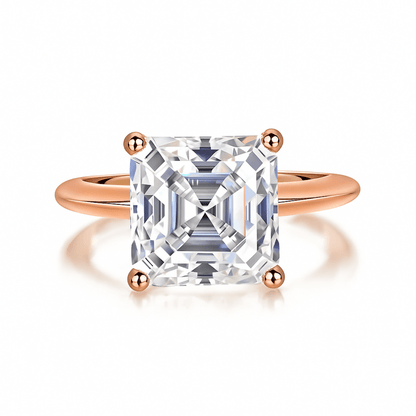 Asscher Cut Moissanite Solitaire Engagement Ring (5.5ct. ) - La Pretti