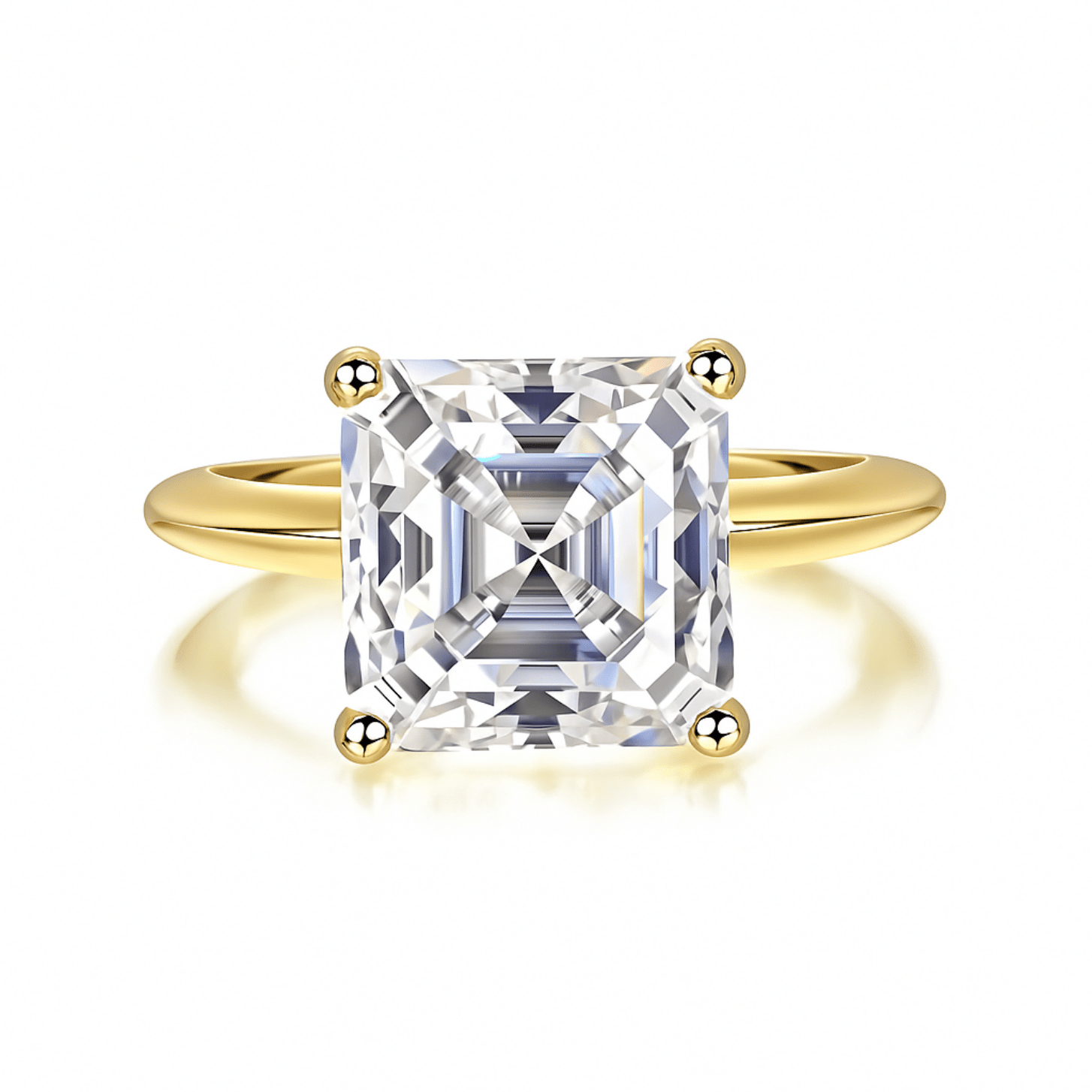 Asscher Cut Moissanite Solitaire Engagement Ring (5.5ct. ) - La Pretti