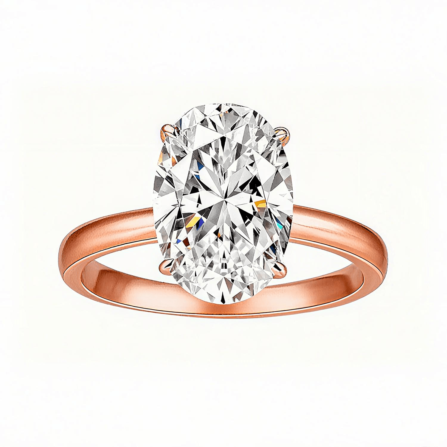 Elongated Oval Cut Moissanite Solitaire Engagement Ring (4.5ct. ) - La Pretti