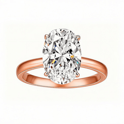 Elongated Oval Cut Moissanite Solitaire Engagement Ring (4.5ct. ) - La Pretti