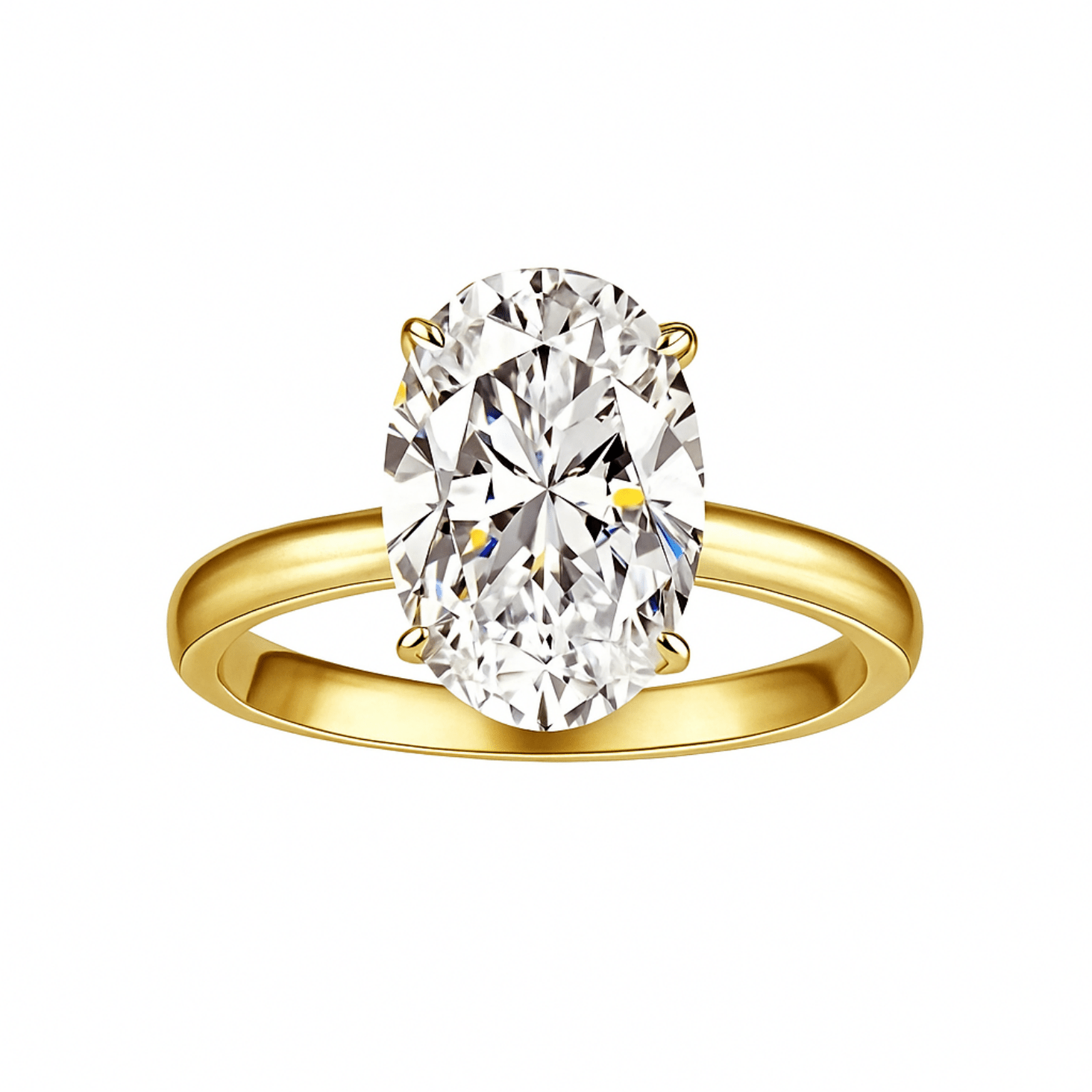 Elongated Oval Cut Moissanite Solitaire Engagement Ring (4.5ct. ) - La Pretti