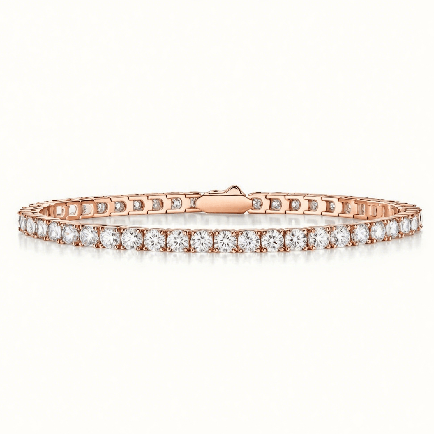 Moissanite Tennis Bracelet in Plus Links with Safety Box Clasp - La Pretti