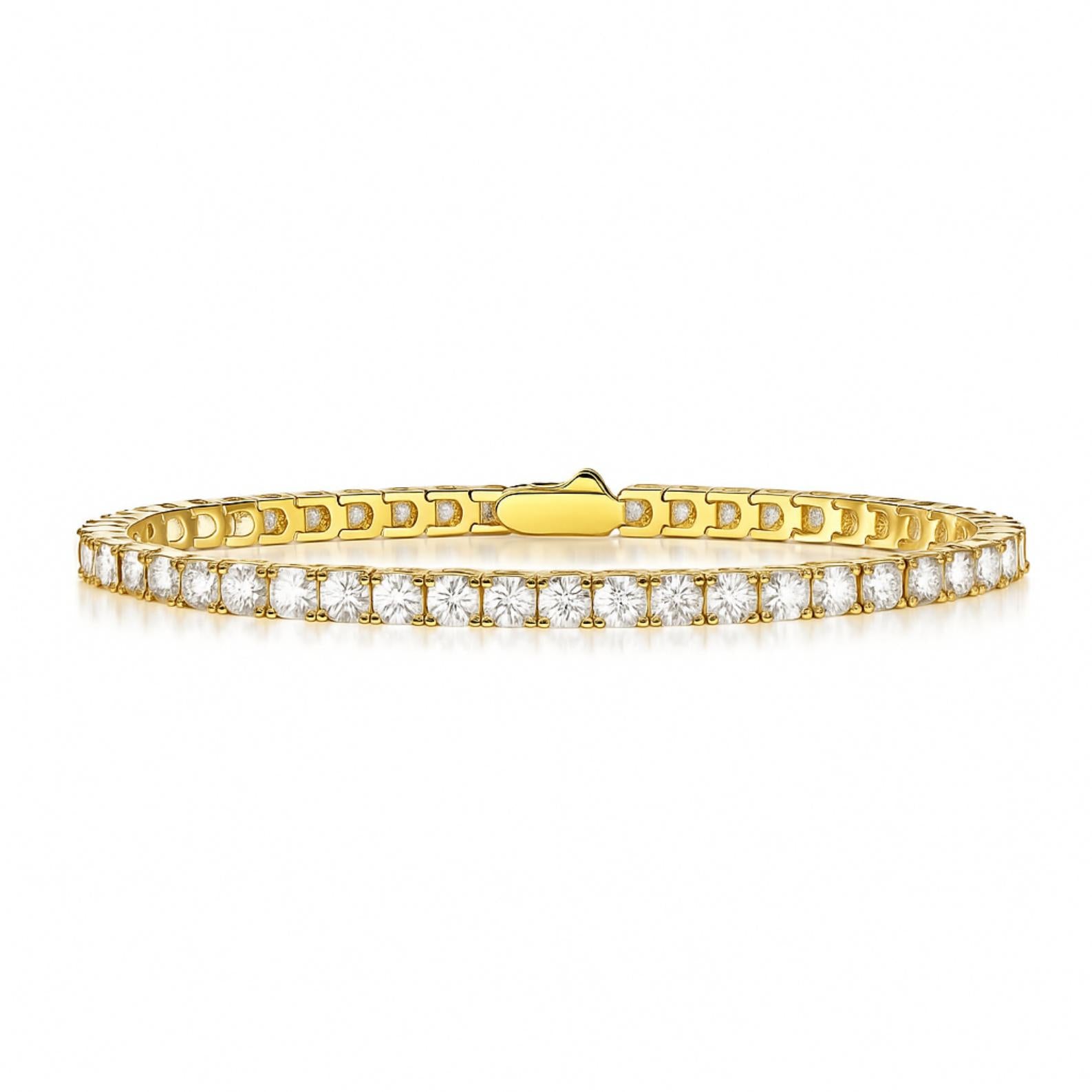 Moissanite Tennis Bracelet in Plus Links with Safety Box Clasp - La Pretti