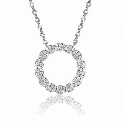 Twisted Circle Moissanite Pave Pendant Necklace - La Pretti